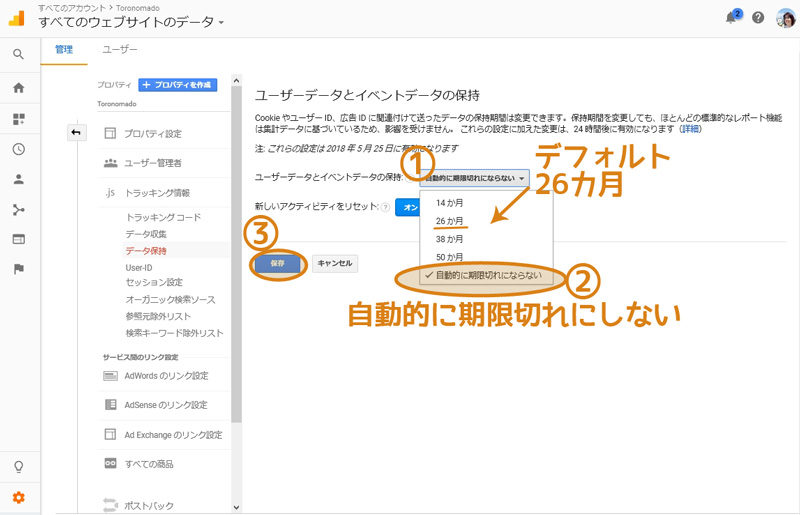 自動的に期限切れにしない